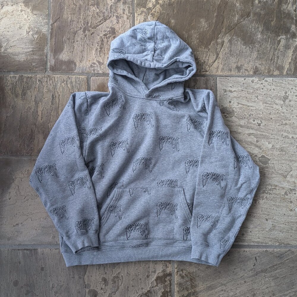 Revenge - All Over Embroidered Logo Hoodie (LARGE)